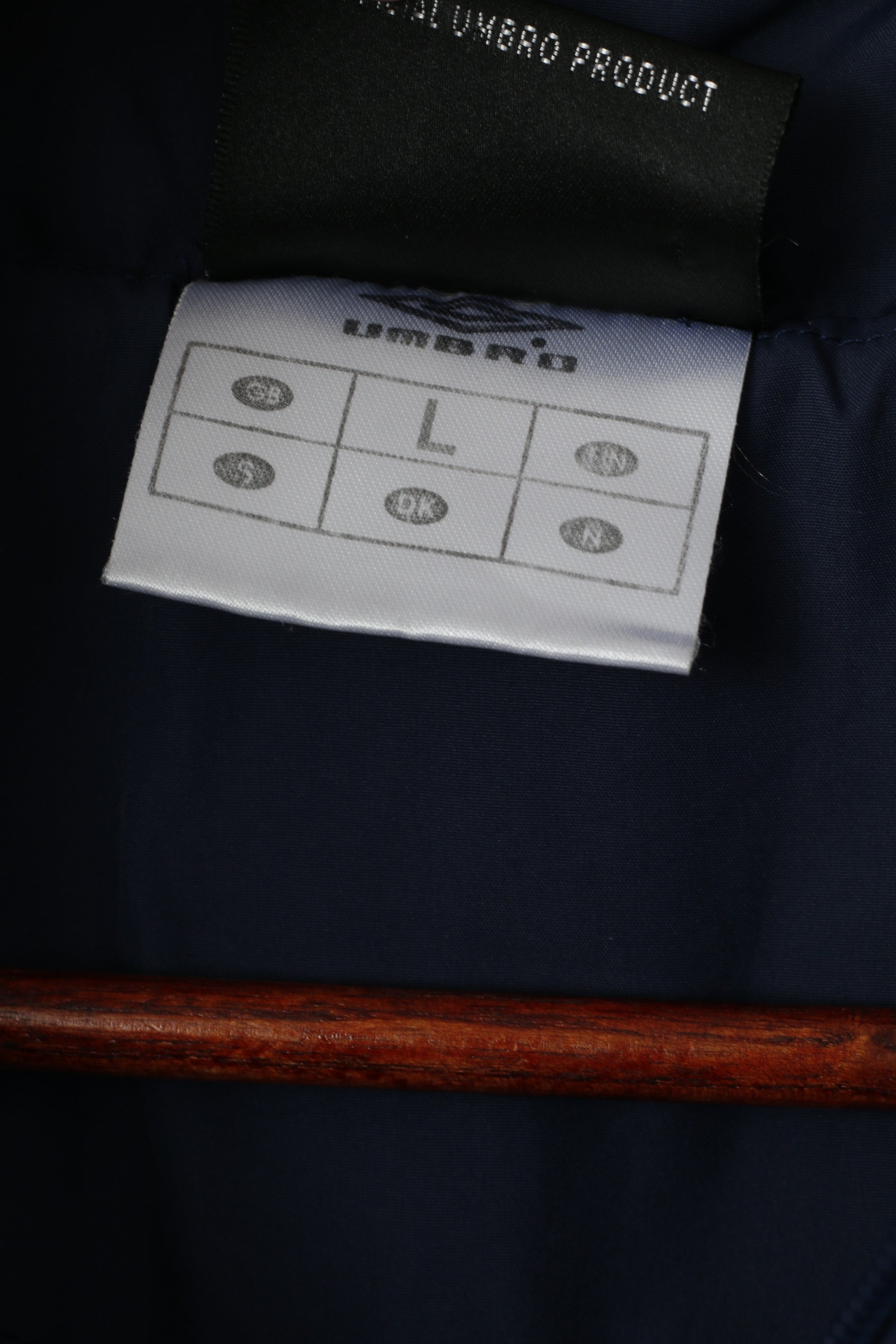 Umbro Giacca da uomo L Blu scuro Abbigliamento sportivo Cerniera completa Fodera in rete leggera