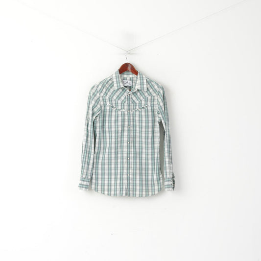 Levi's Chemise décontractée pour hommes en coton vert à carreaux à manches longues et bouton-pression