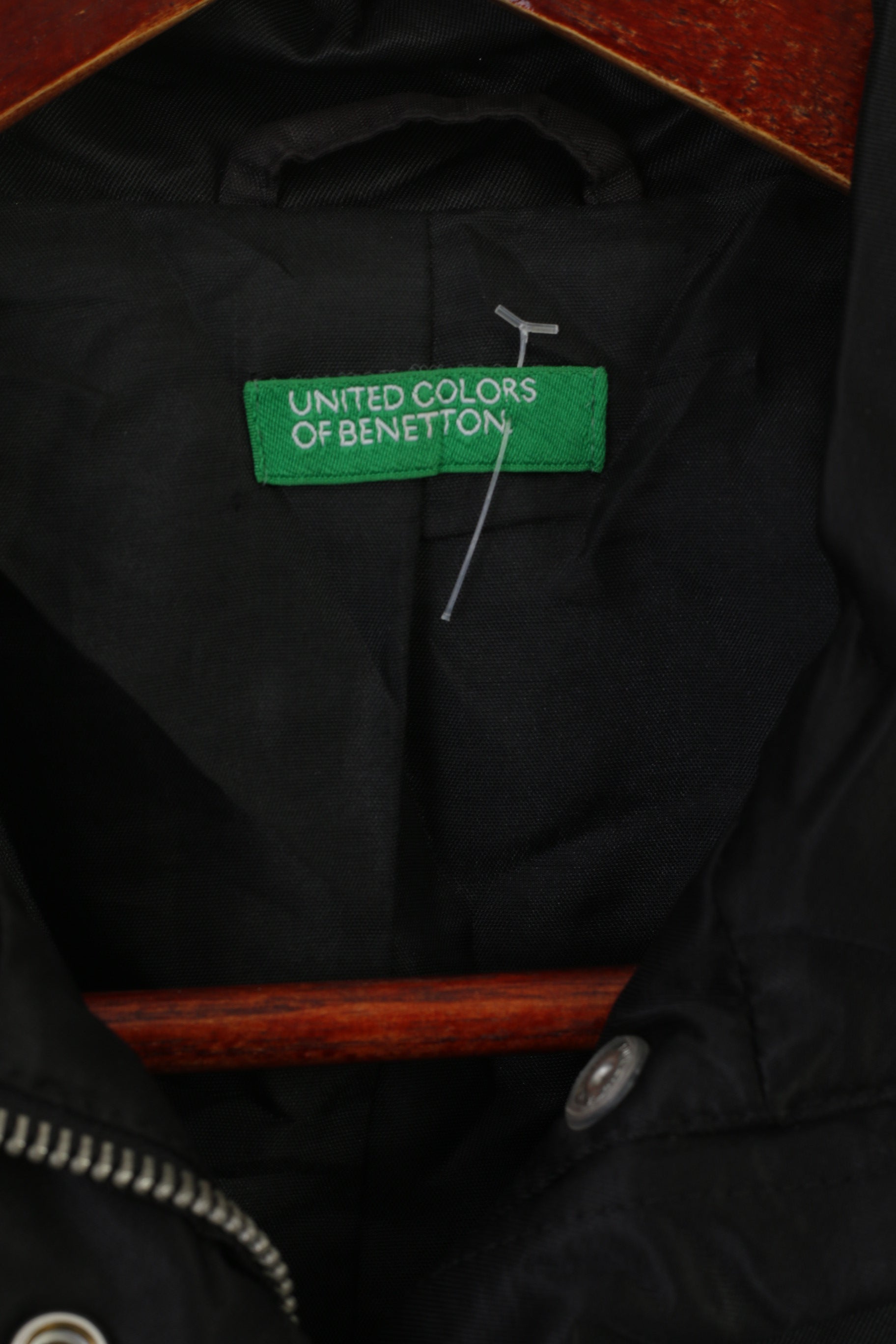 Giacca United Colors Of Benetton Donna 38 XXS Top corto con zip nero lucido