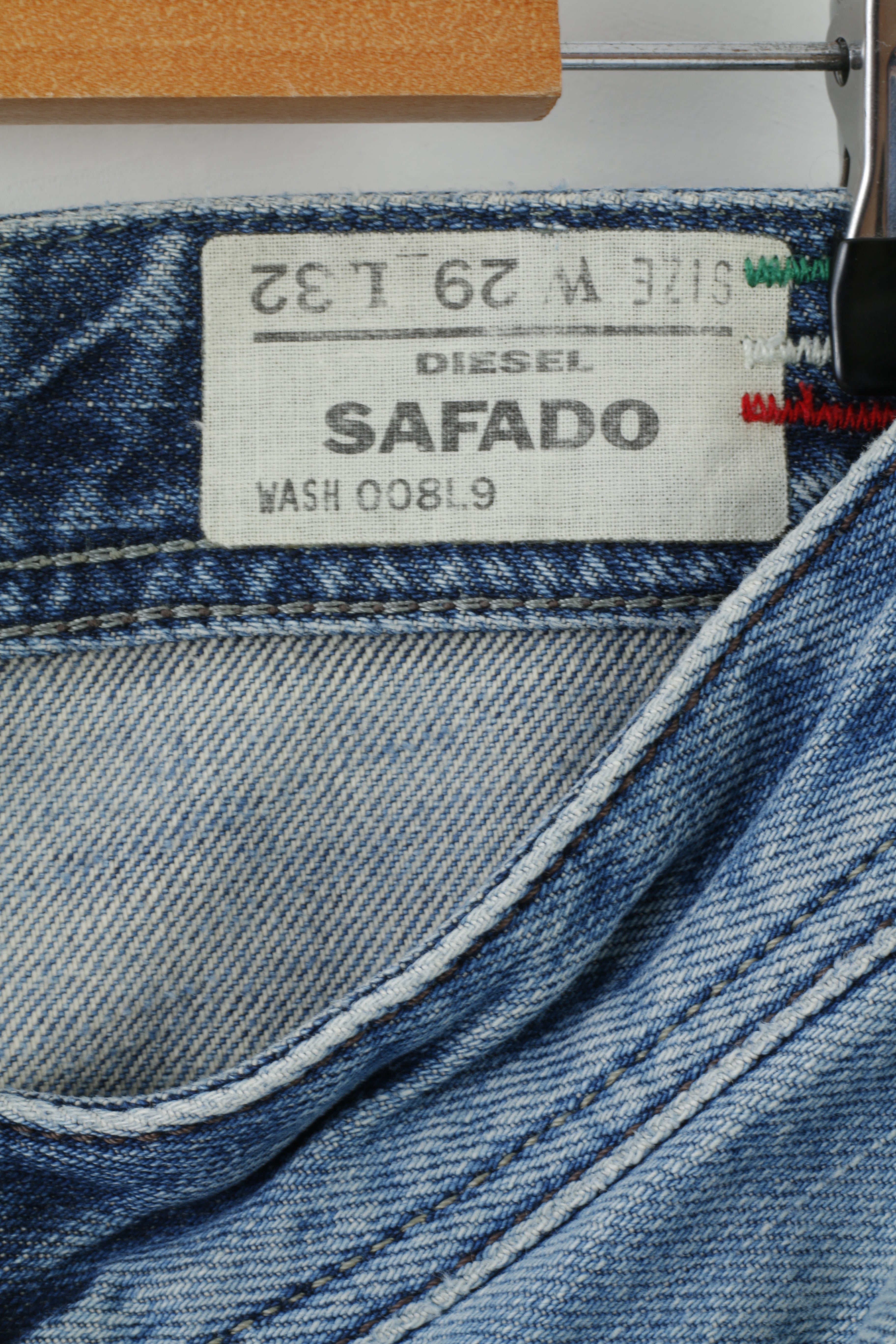 Diesel Safado Jeans da uomo W29 L32 NavyCotone consumato Italia Denim Design