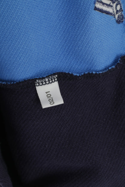 Polo Adidas da uomo M Polo blu navy in cotone vintage 00' con zip e collo sportivo