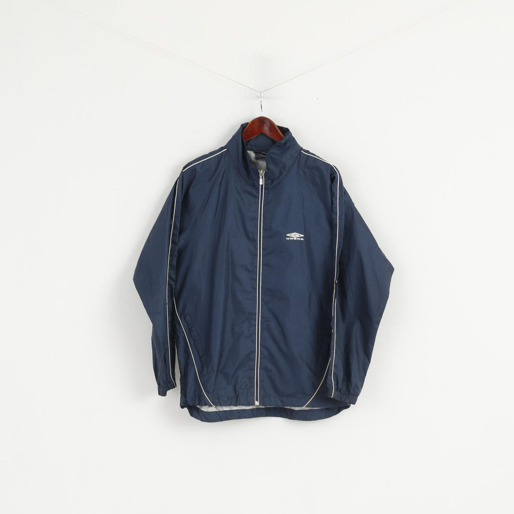 Umbro Hommes Veste Marine Léger À Capuche Full Zipper Activewear Top
