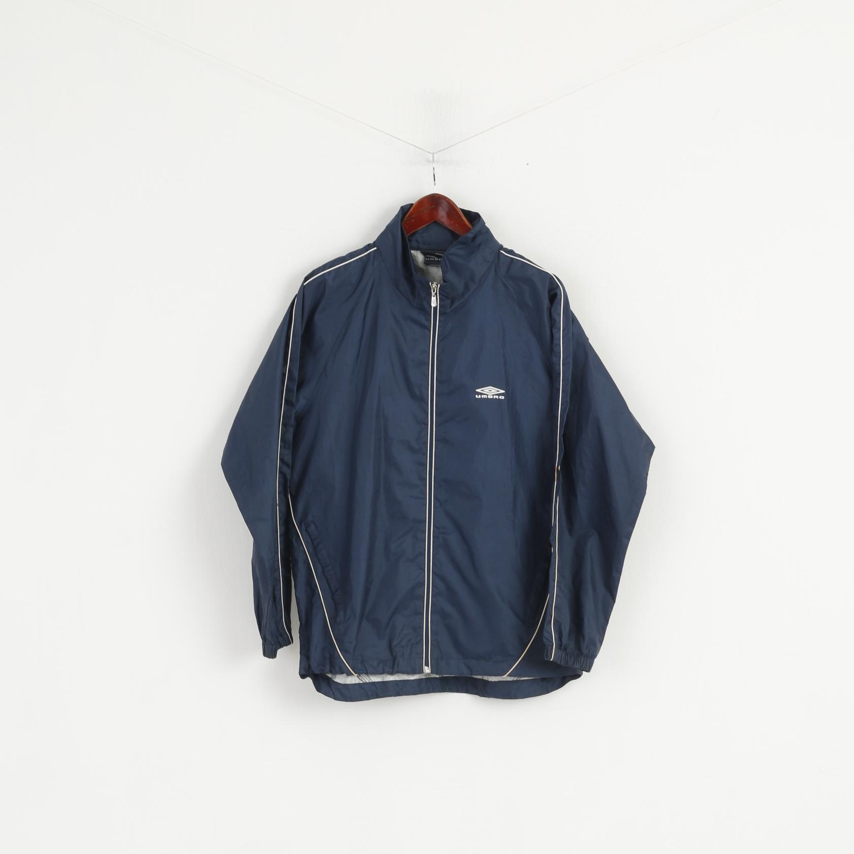 Giacca Umbro da uomo, blu scuro, leggera, con cappuccio, cerniera intera, Activewear