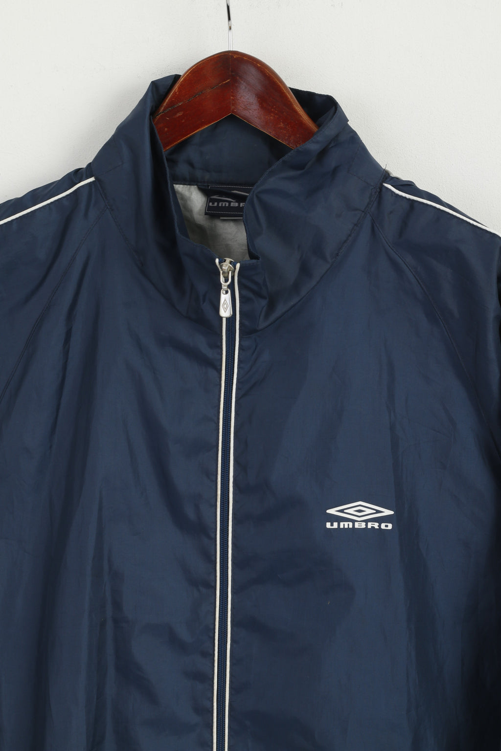 Umbro Hommes Veste Marine Léger À Capuche Full Zipper Activewear Top