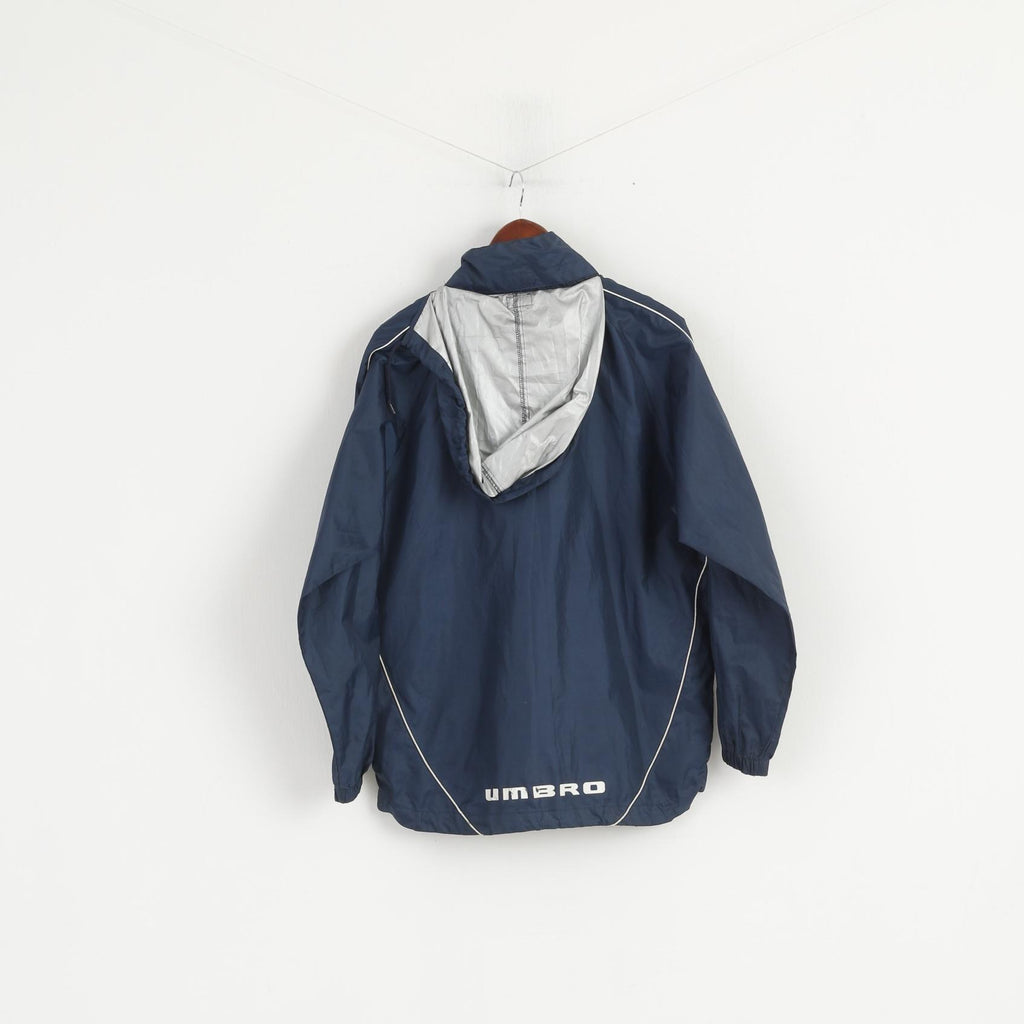 Umbro Hommes Veste Marine Léger À Capuche Full Zipper Activewear Top