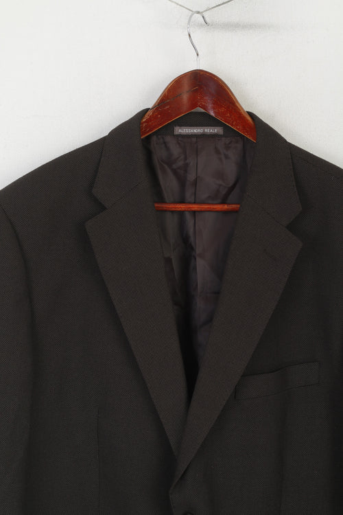 Alessandro Reale Men 58 48 Blazer Brown Linea Tasmania Single Breasted Jacket