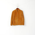 Leather Sound Wopmen 38 M Veste Camel Pig Daim Vintage Full Zip Épaulettes Top