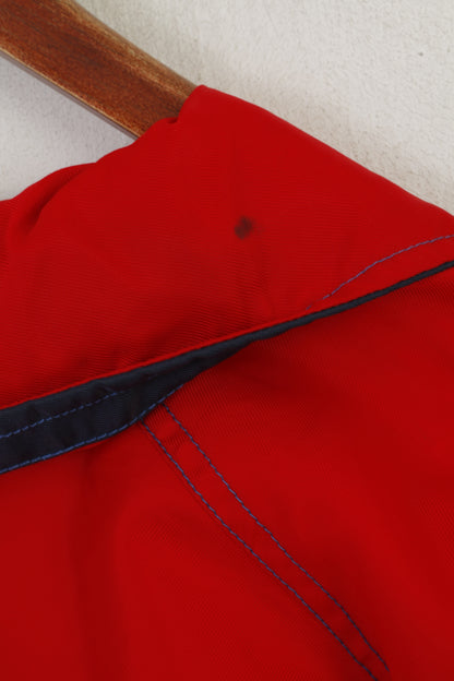 Marcel Clair Men L Pullover Jacket Blue Red Nylon CUP '66 Vintage Hidden Hood Top