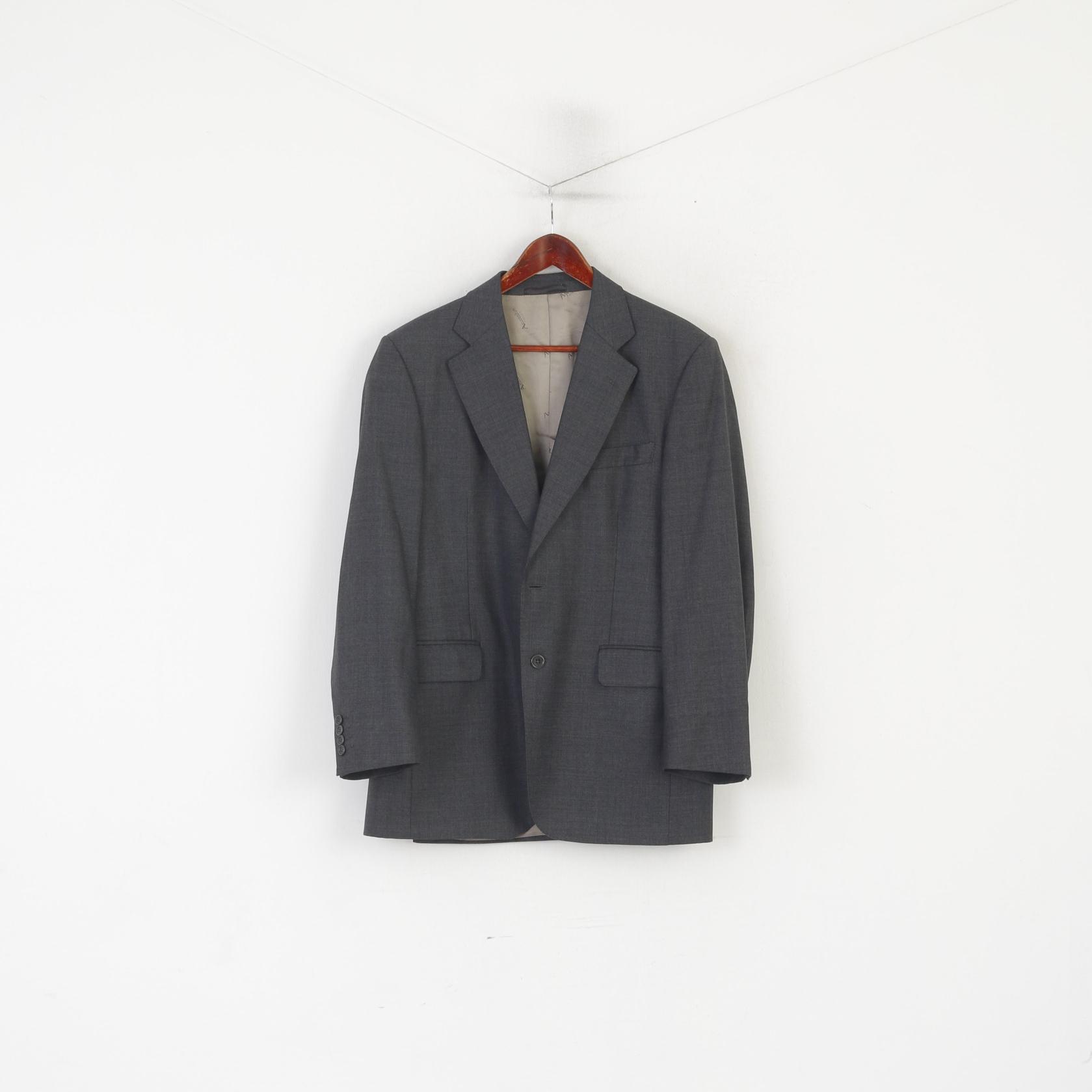 Aquascutum London Men 40 Blazer Gray Wool Vintage Single Breasted Jacket