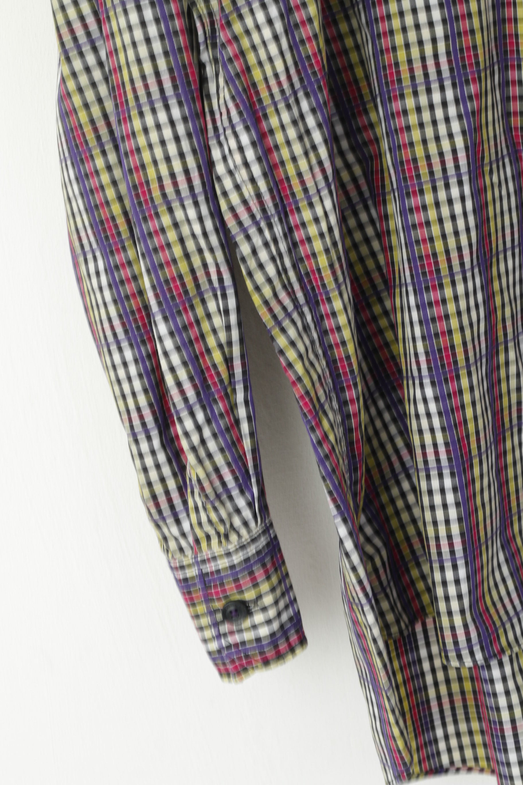 Camicia casual da uomo Camel Active L. Top con colletto button down a maniche lunghe in cotone a quadri viola