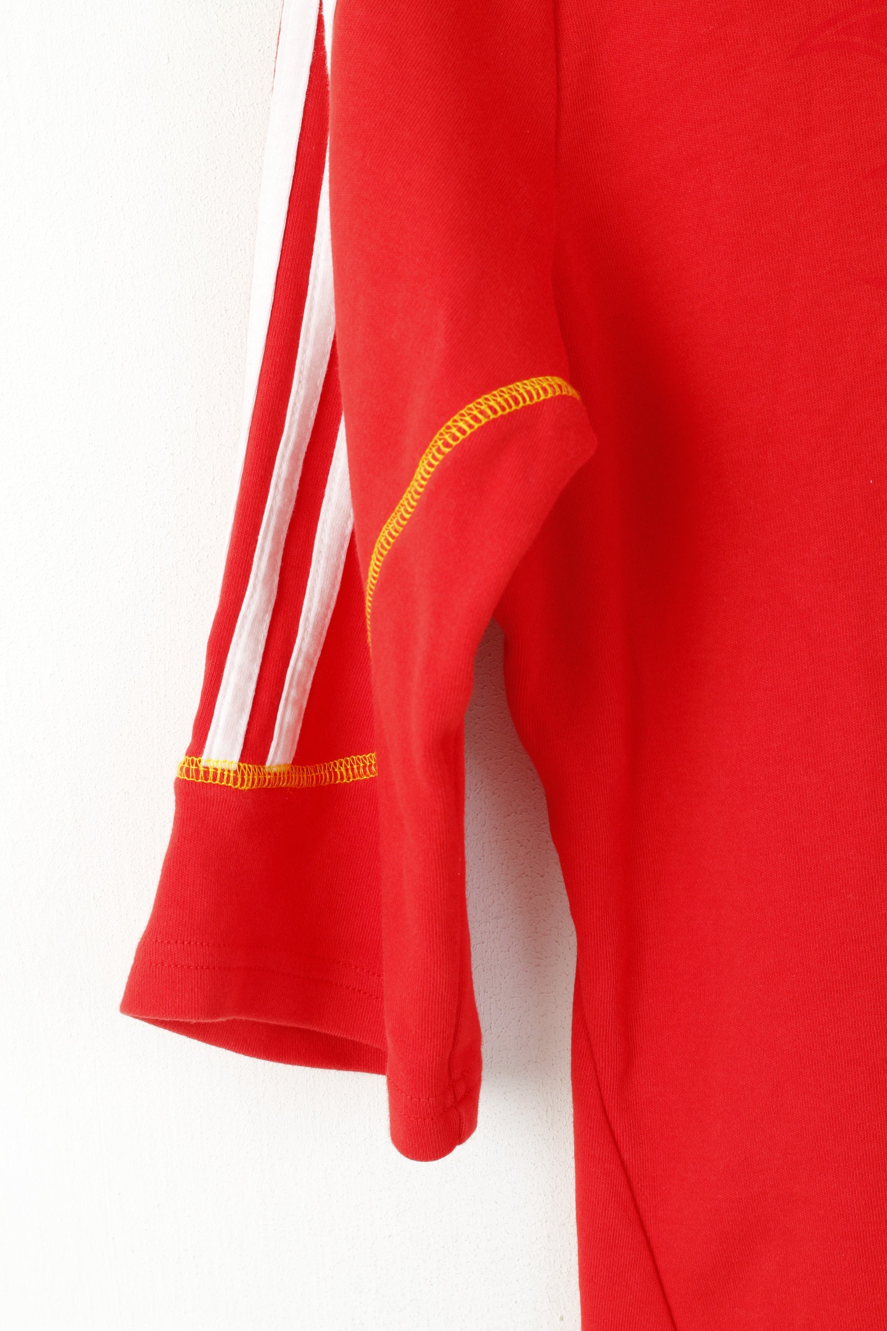 Polo Adidas da donna L rossa in cotone Munster Rugby Irlanda Sportswear Top