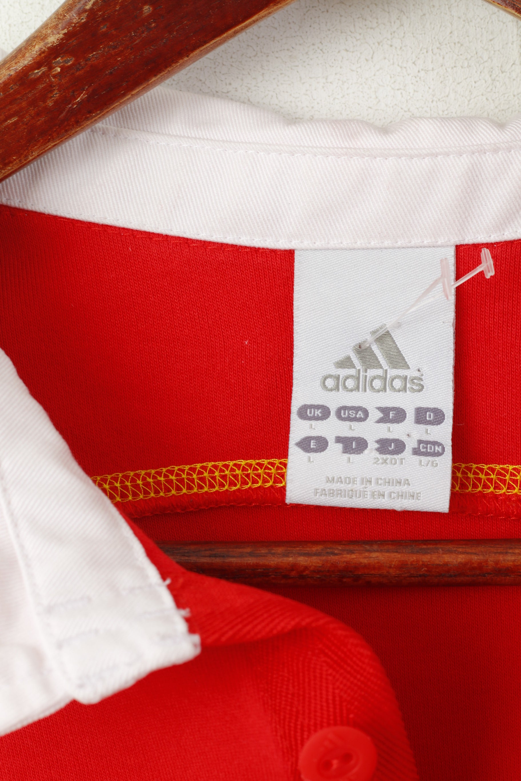 Polo Adidas da donna L rossa in cotone Munster Rugby Irlanda Sportswear Top