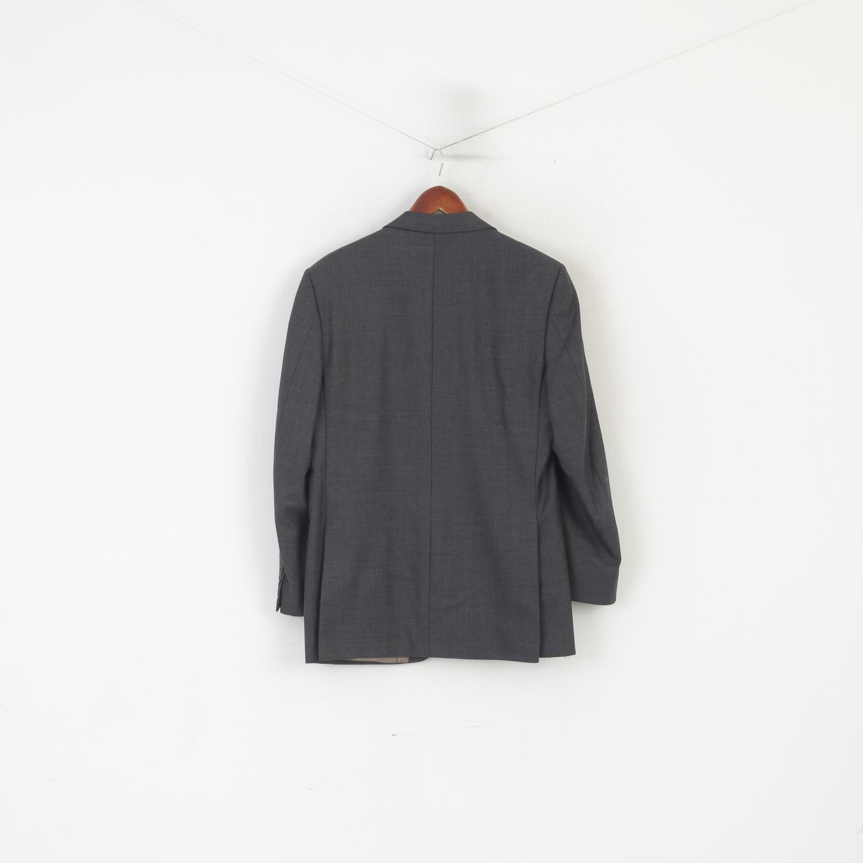 Aquascutum London Men 40 Blazer Gray Wool Vintage Single Breasted Jacket