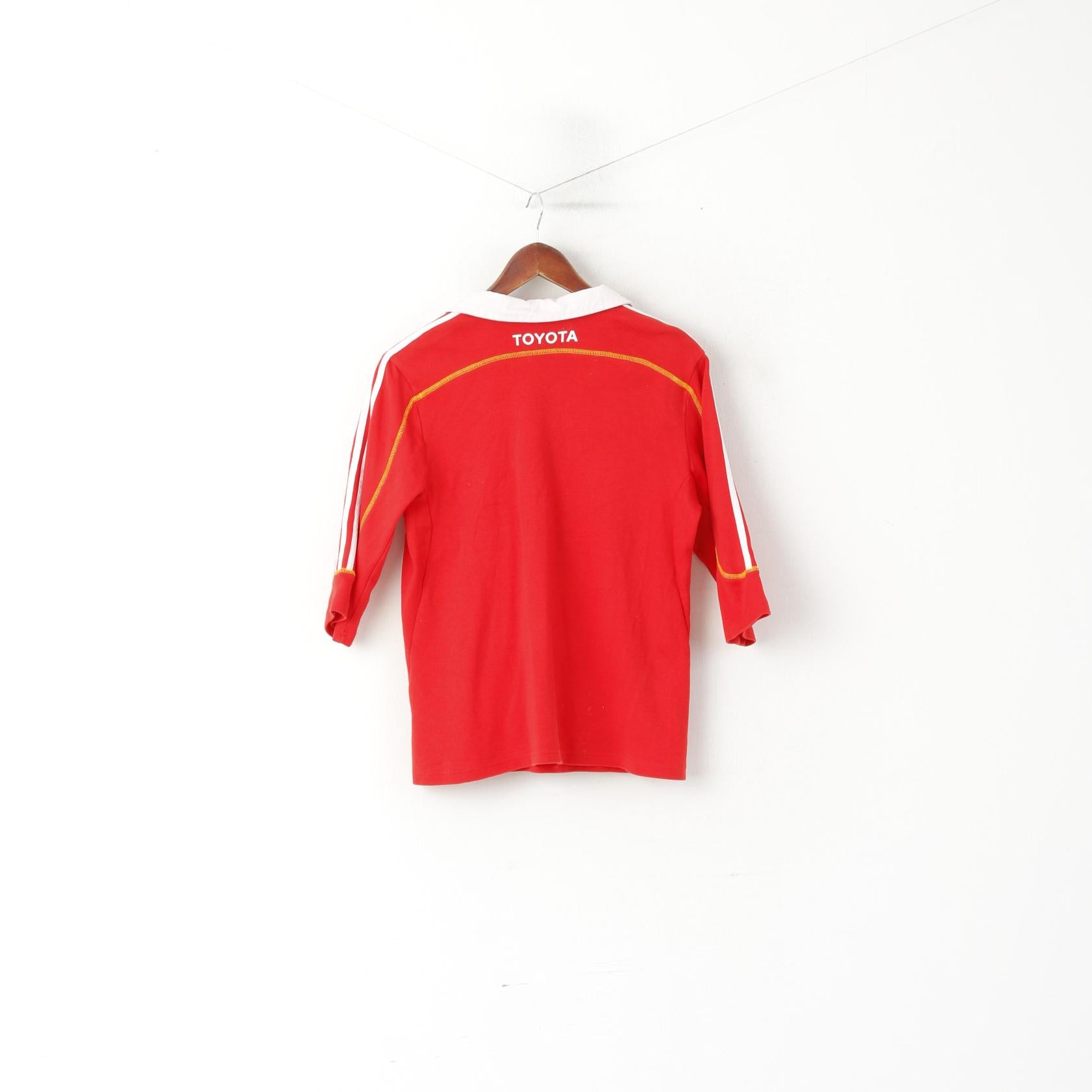 Polo Adidas da donna L rossa in cotone Munster Rugby Irlanda Sportswear Top