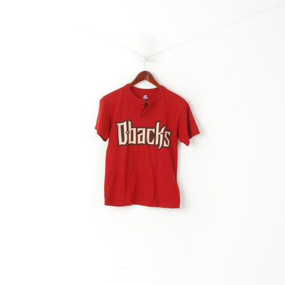 Majestic Boys L 10-12 Age Shirt Red D-backs Boys Baseball #10 Jarrett Top