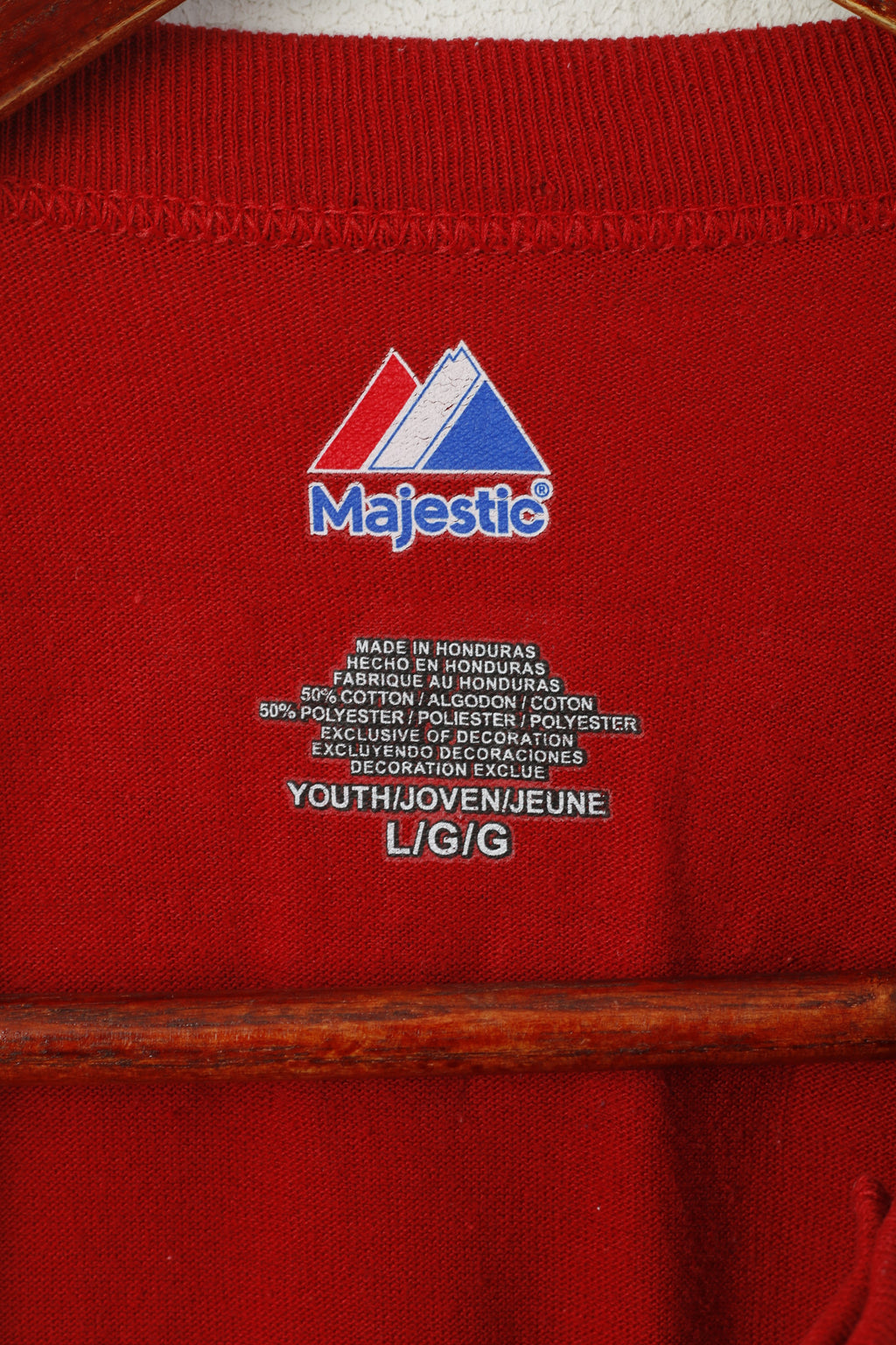 Majestic Boys L 10-12 Age Shirt Red D-backs Boys Baseball #10 Jarrett Top