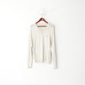 Penguin Men L Jumper Beige Cotton Polo NeckPullover Light Thin Sweater