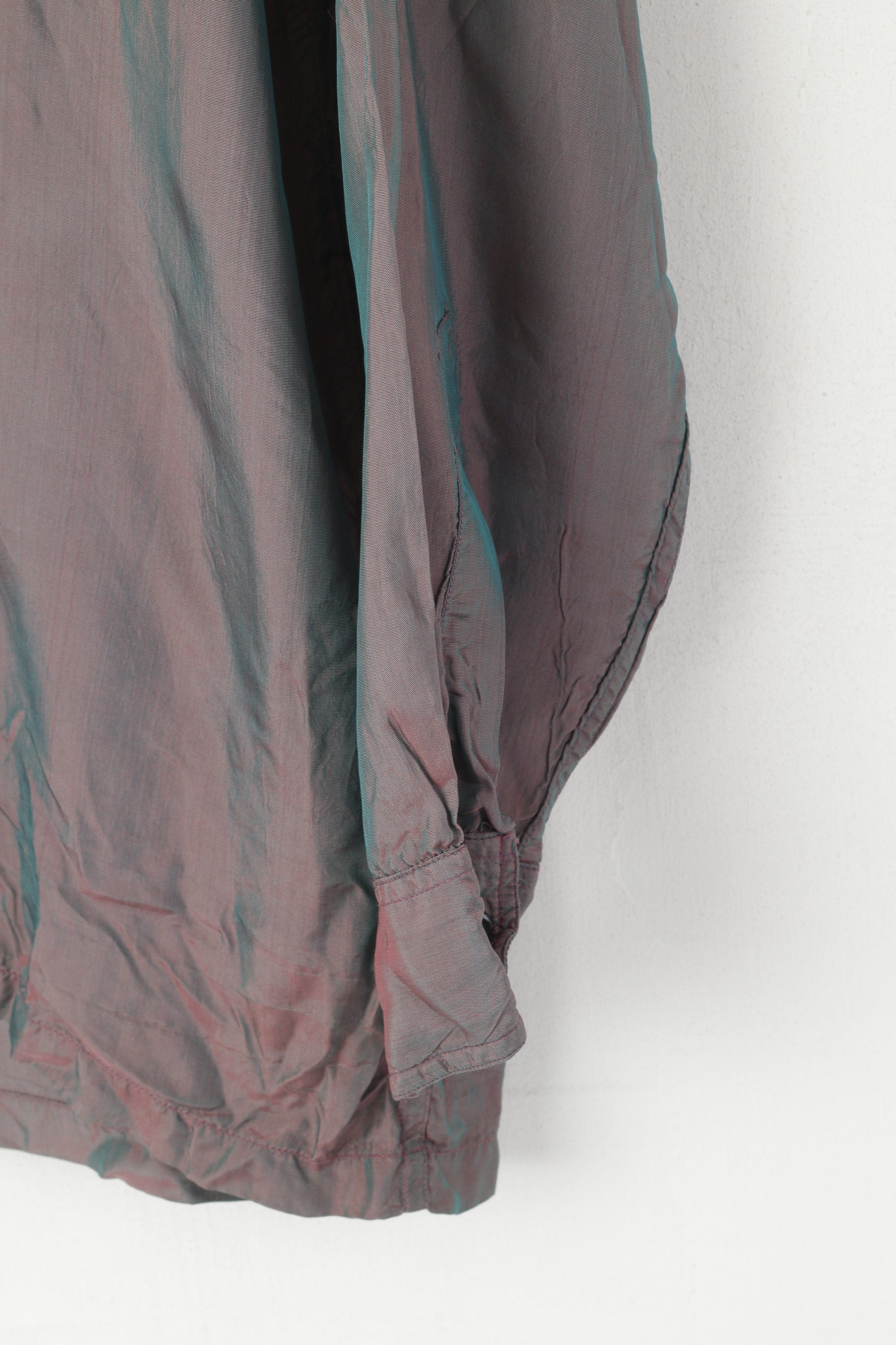 Camicia casual da uomo McBlue Originals 3 L Top a maniche lunghe in viscosa discoteca lucida viola