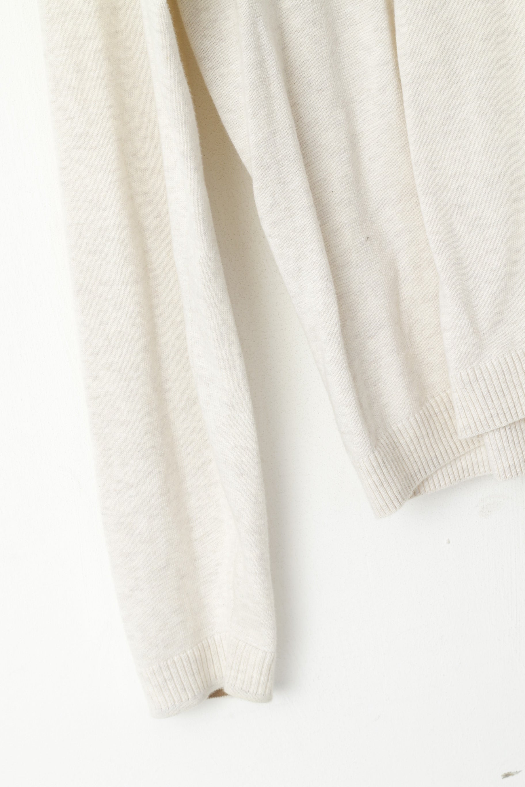 Penguin Men L Jumper Beige Cotton Polo NeckPullover Maglione leggero e sottile