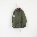 Bergans of Norvegia Giacca da uomo L Verde Vintage Outdoor Parka con cerniera e cappuccio