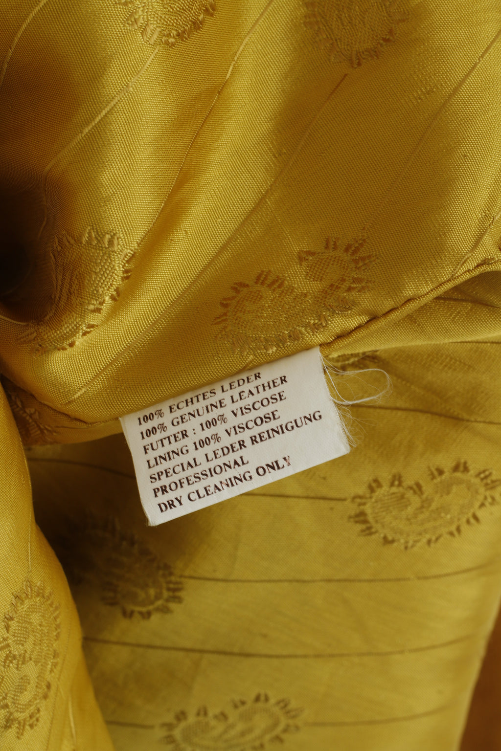 Vintage Women 48 XXL Jacket Mustard 100% Leather Suded Buttoned Casual Top