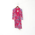 Nouveau Joe Browns femmes 16 42 XL robe rose bleu fleuri Viscose Midi manches 2/3