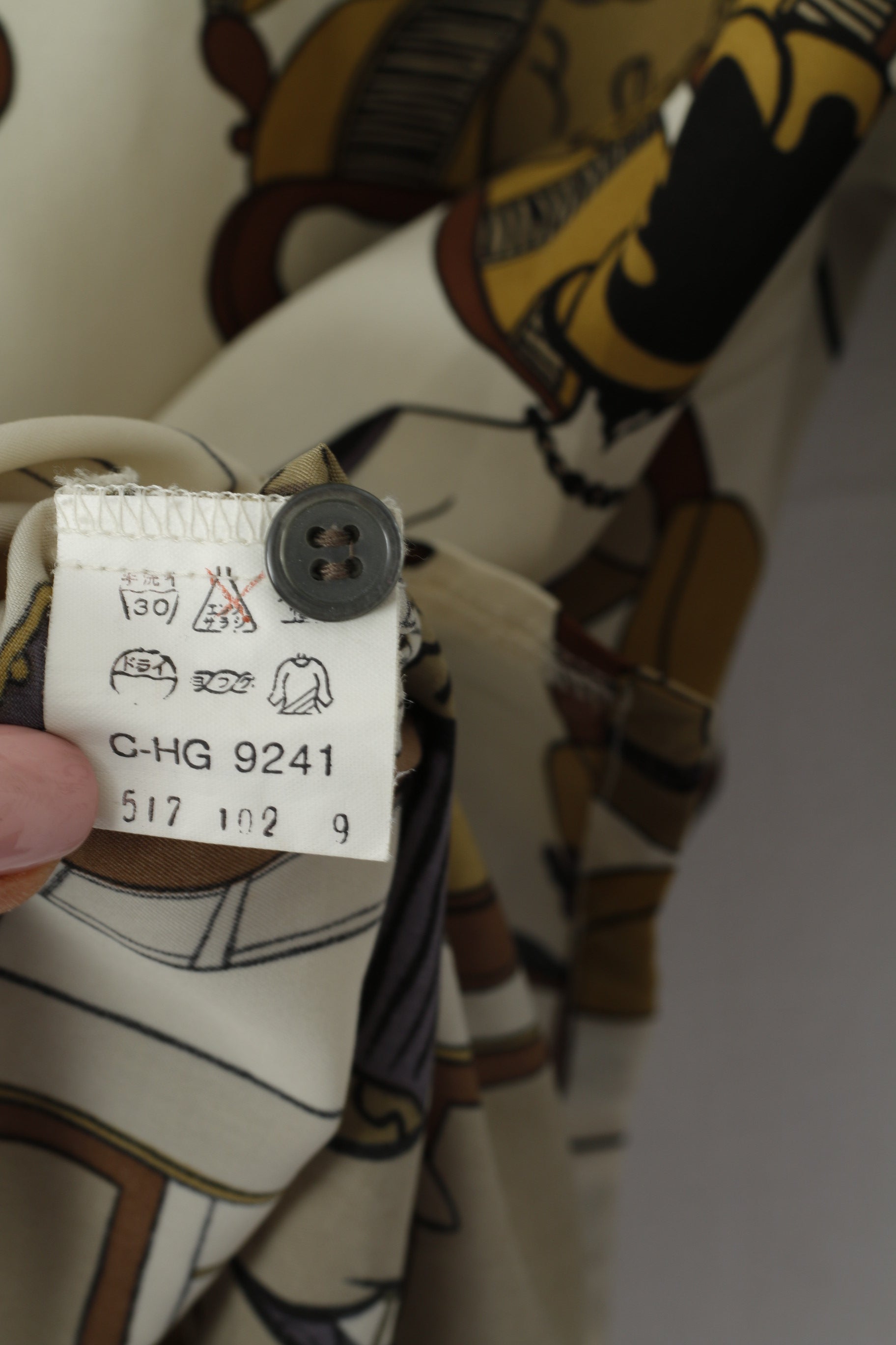 Mellann Camicia casual da donna L Crema Top vintage a maniche lunghe con stampa multipla