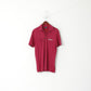 Galvin Green Men L Polo Shirt Maroon Cotton Golf Sport Snaps Short Sleeve Top