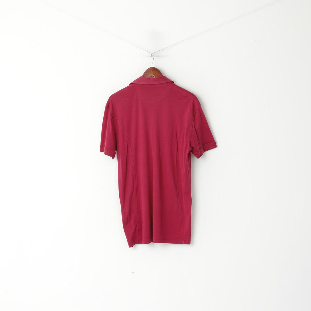 Polo Galvin Green da uomo a maniche corte in cotone marrone con bottoni automatici da golf