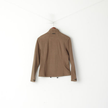 Jack Wolfskin Women XS Fleece Top Brown Outdoor Full Zipper Sweatshirt