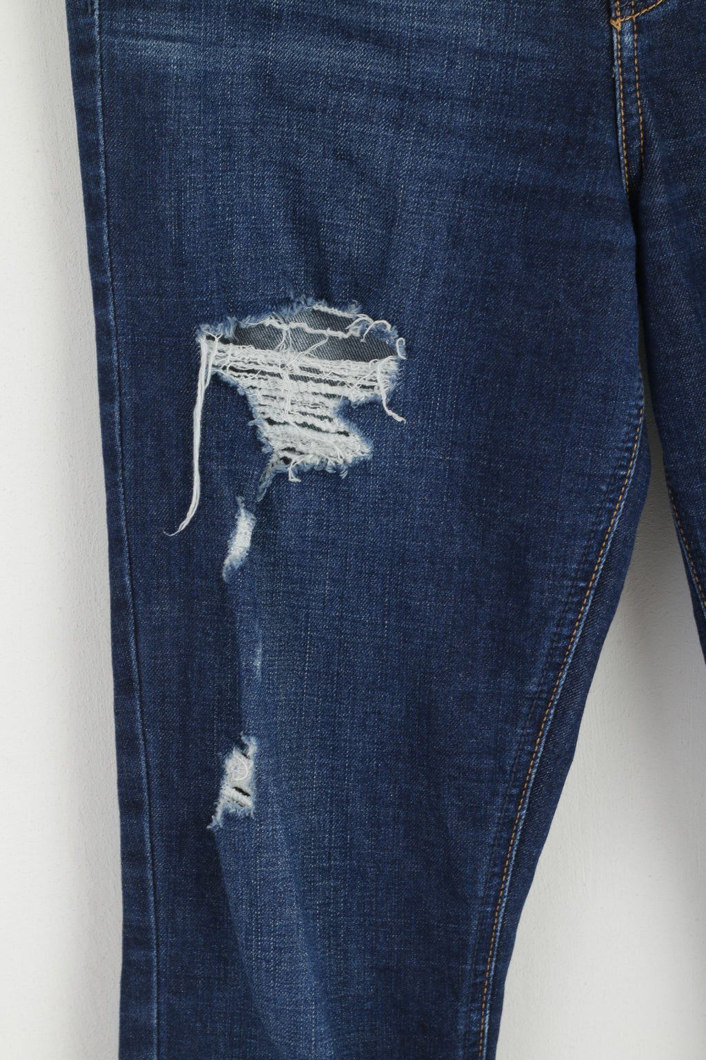 Pantaloni Hollister Donna 28 Pantaloni jeans skinny in cotone elasticizzato strappato blu scuro