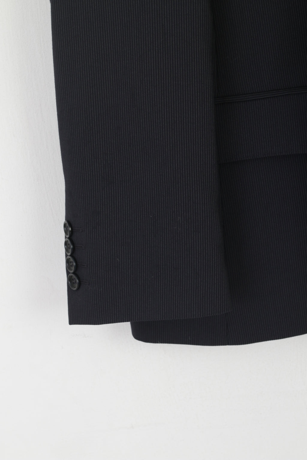 COS Hommes 50 40 Blazer Marine Rayé Laine Vanalba Super 100 Veste Simple Boutonnage