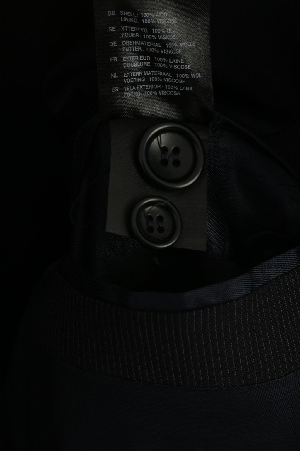 COS Hommes 50 40 Blazer Marine Rayé Laine Vanalba Super 100 Veste Simple Boutonnage