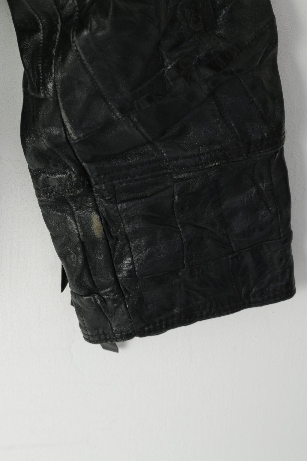 Giacca vintage da donna 42 L con frange in pelle nera, cerniera completa, morbido top da motociclista Western Ramones