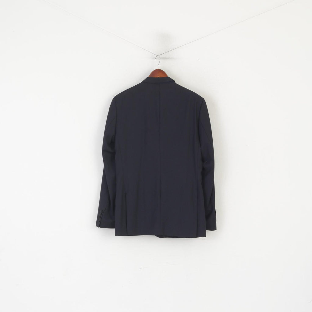 COS Hommes 50 40 Blazer Marine Rayé Laine Vanalba Super 100 Veste Simple Boutonnage