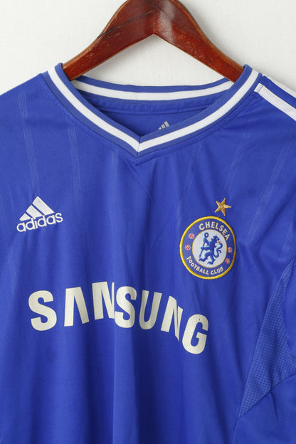 Adidas Men L Shirt Blue Vintage Chelsea Football Club Jersey Torres #9  Top