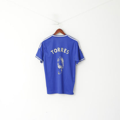 Adidas Men L Shirt Blue Vintage Chelsea Football Club Jersey Torres #9  Top