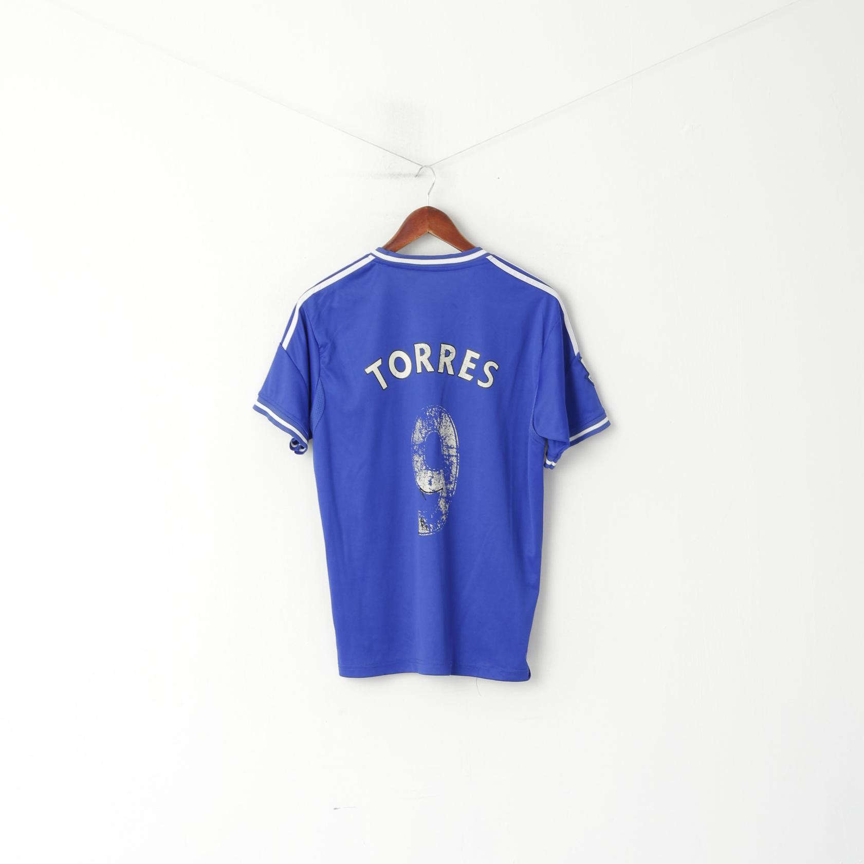 Maglia Adidas da uomo L blu vintage Chelsea Football Club Jersey Torres #9 Top