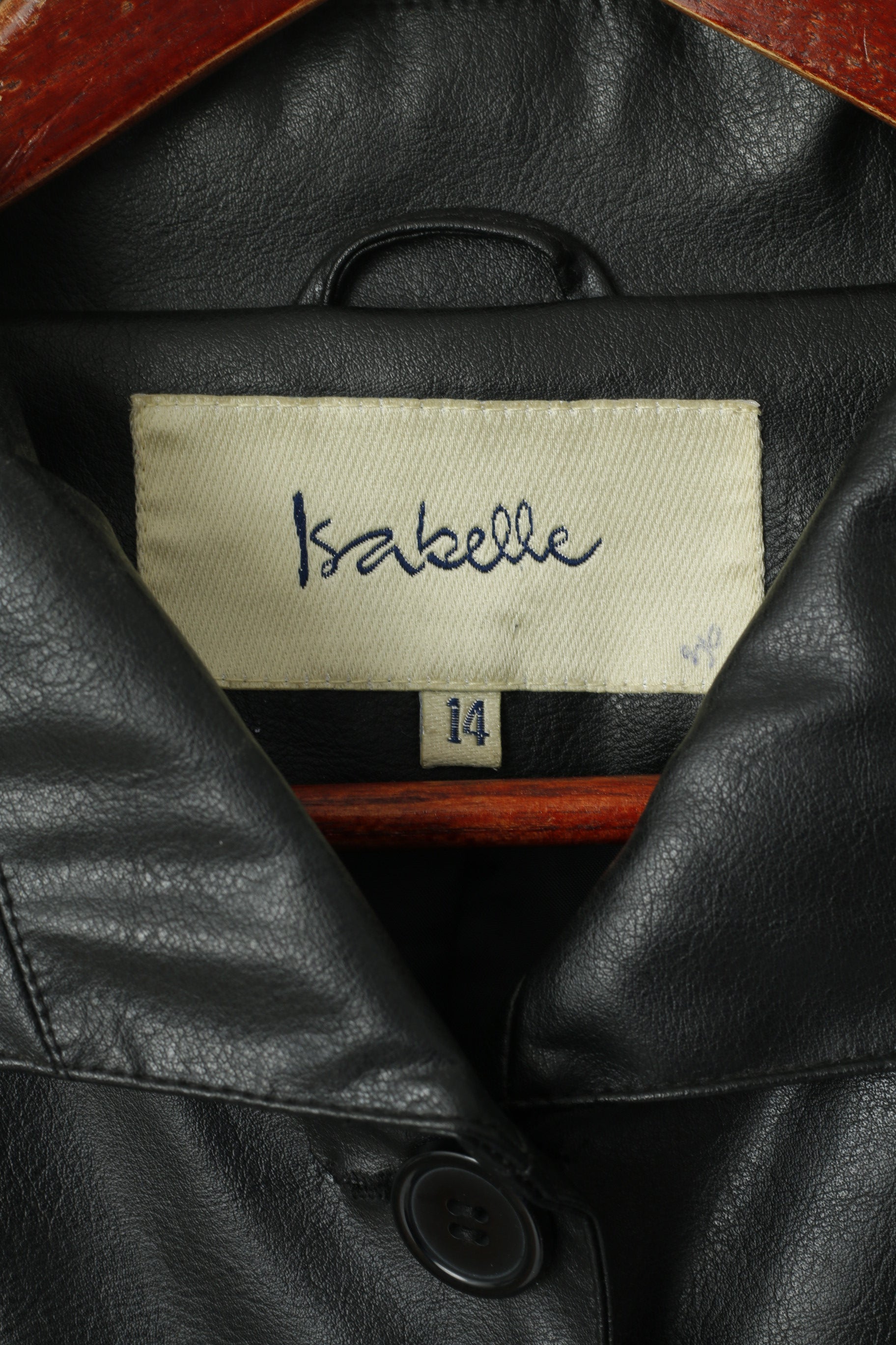 Giacca Isabelle Donna 14 XL Giacca morbida classica monopetto in similpelle nera lucida