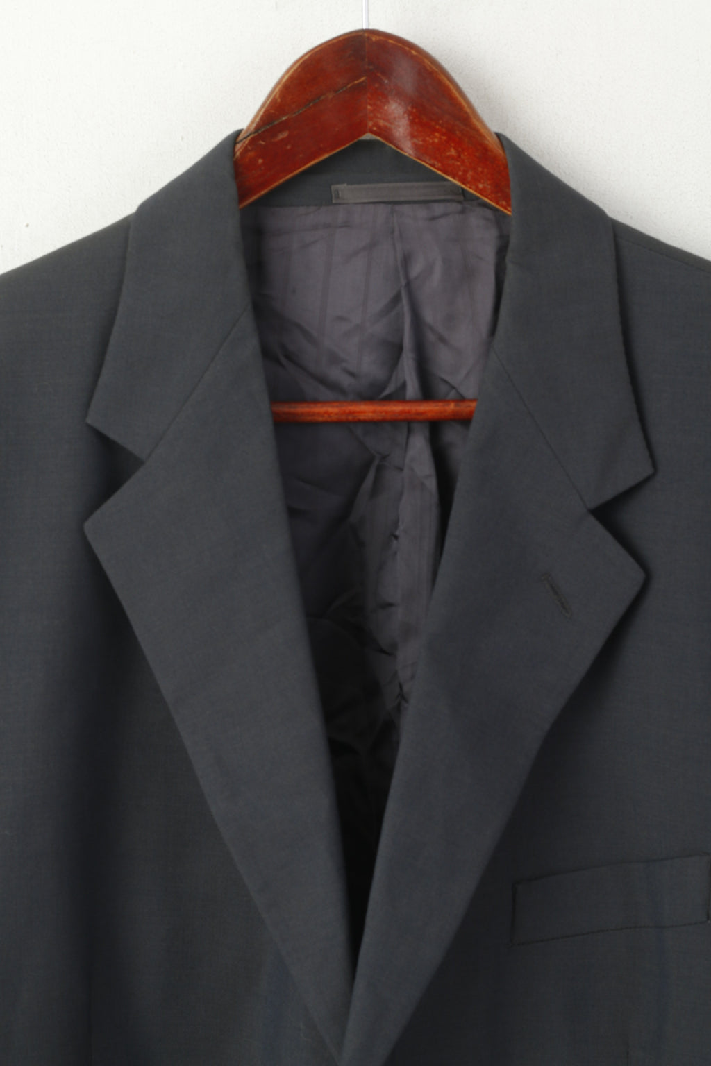 Jaeger Men 54 44 Blazer Navy Pure New Wool Single Breasted Jacket