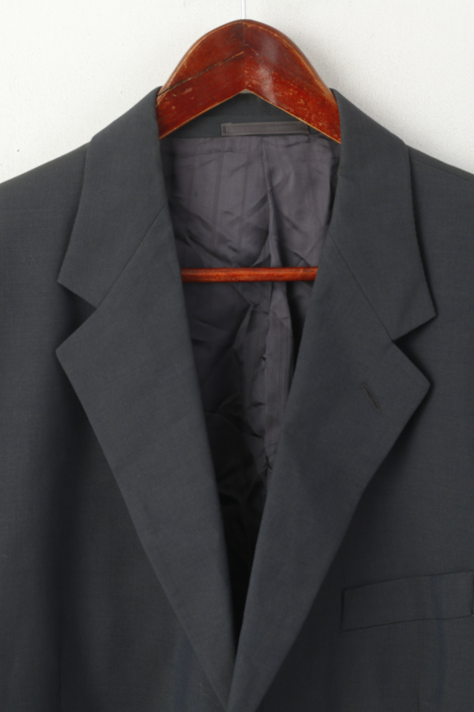 Jaeger Men 54 44 Blazer Navy Pure New Wool Single Breasted Jacket