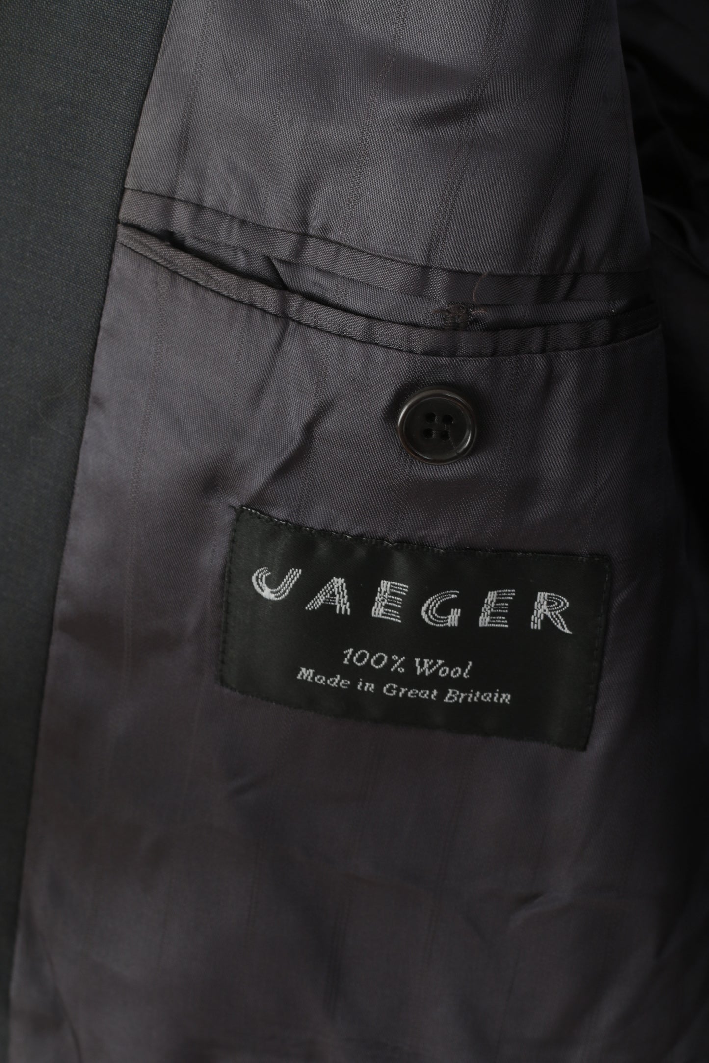 Jaeger Men 54 44 Blazer Navy Pure New Wool Single Breasted Jacket