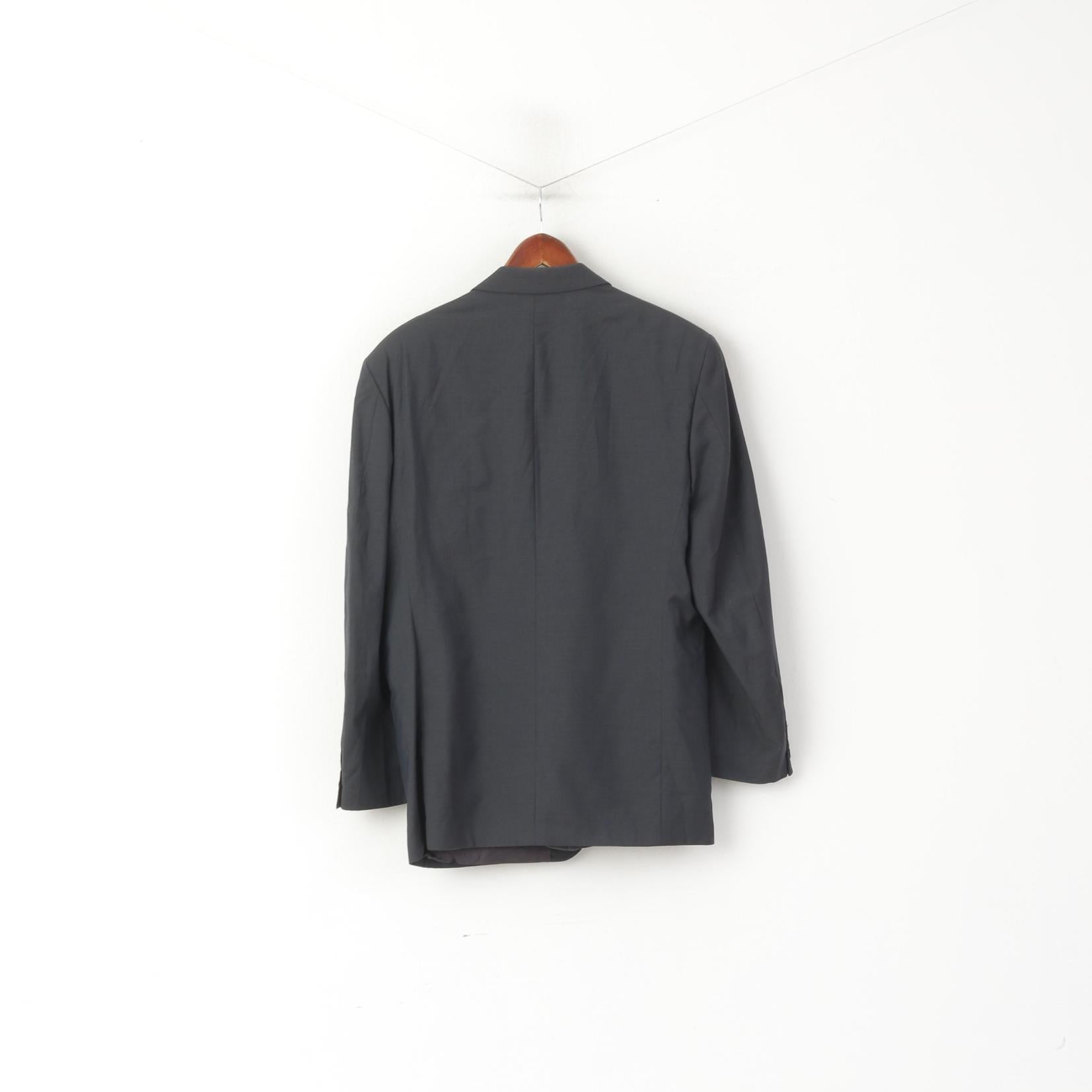 Jaeger Men 54 44 Blazer Navy Pure New Wool Single Breasted Jacket