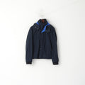 Hollister California Veste pour homme en nylon bleu marine imperméable à capuche et fermeture éclair complète