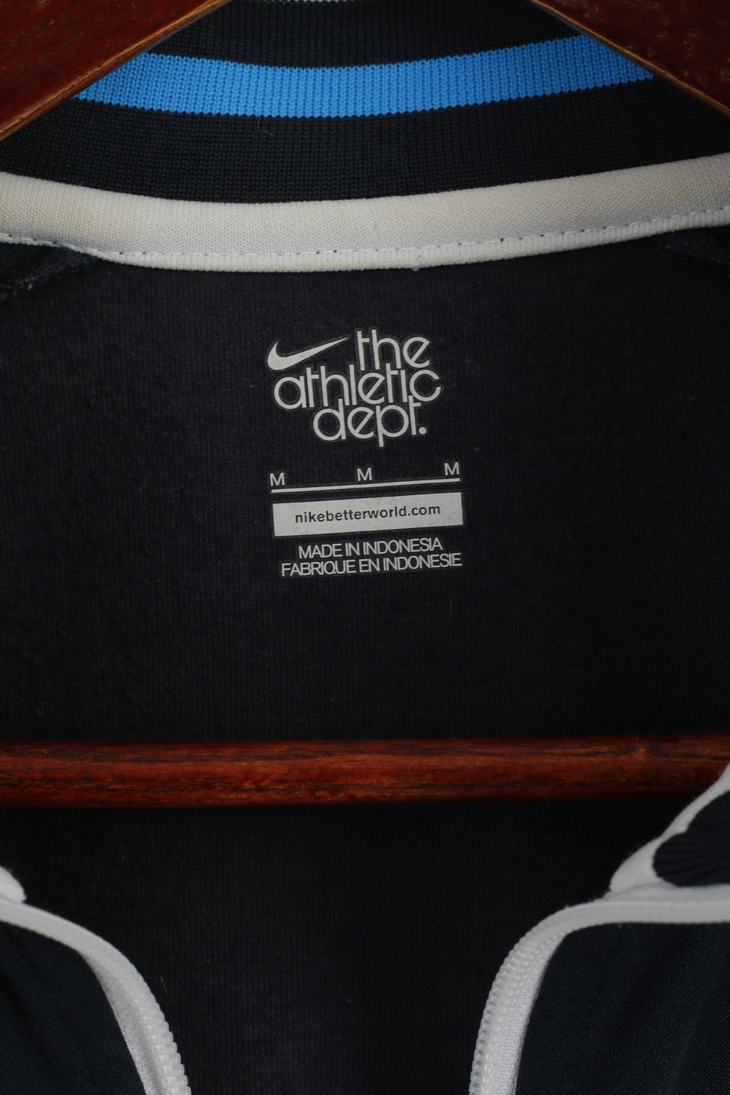 Nike Women M Sweatshirt Navy The Athletic Dept Full Zipper Activewear Top