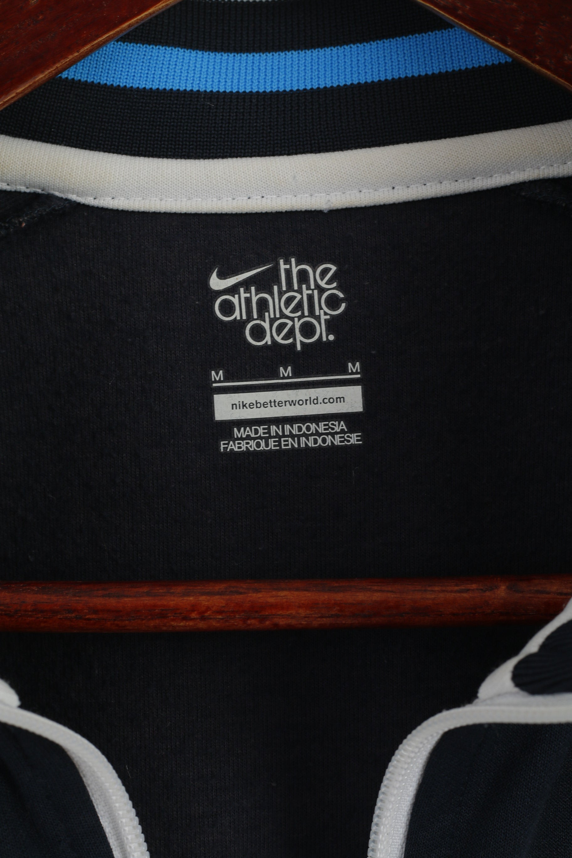 Nike Women M Sweatshirt Navy The Athletic Dept Full Zipper Activewear Top