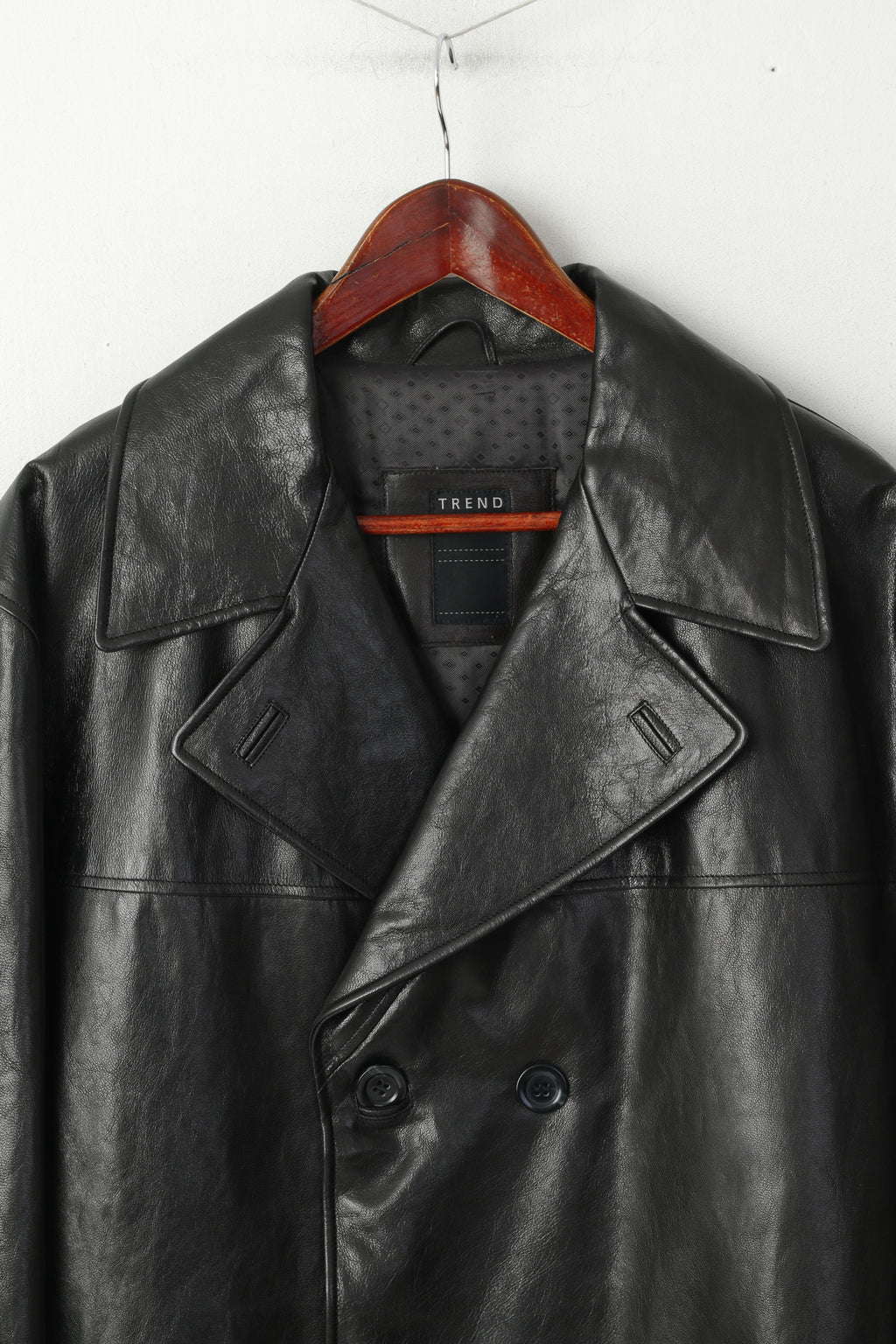 Manteau croisé en cuir pour homme Corneliani - Taille 54 XL, fabriqué en Italie