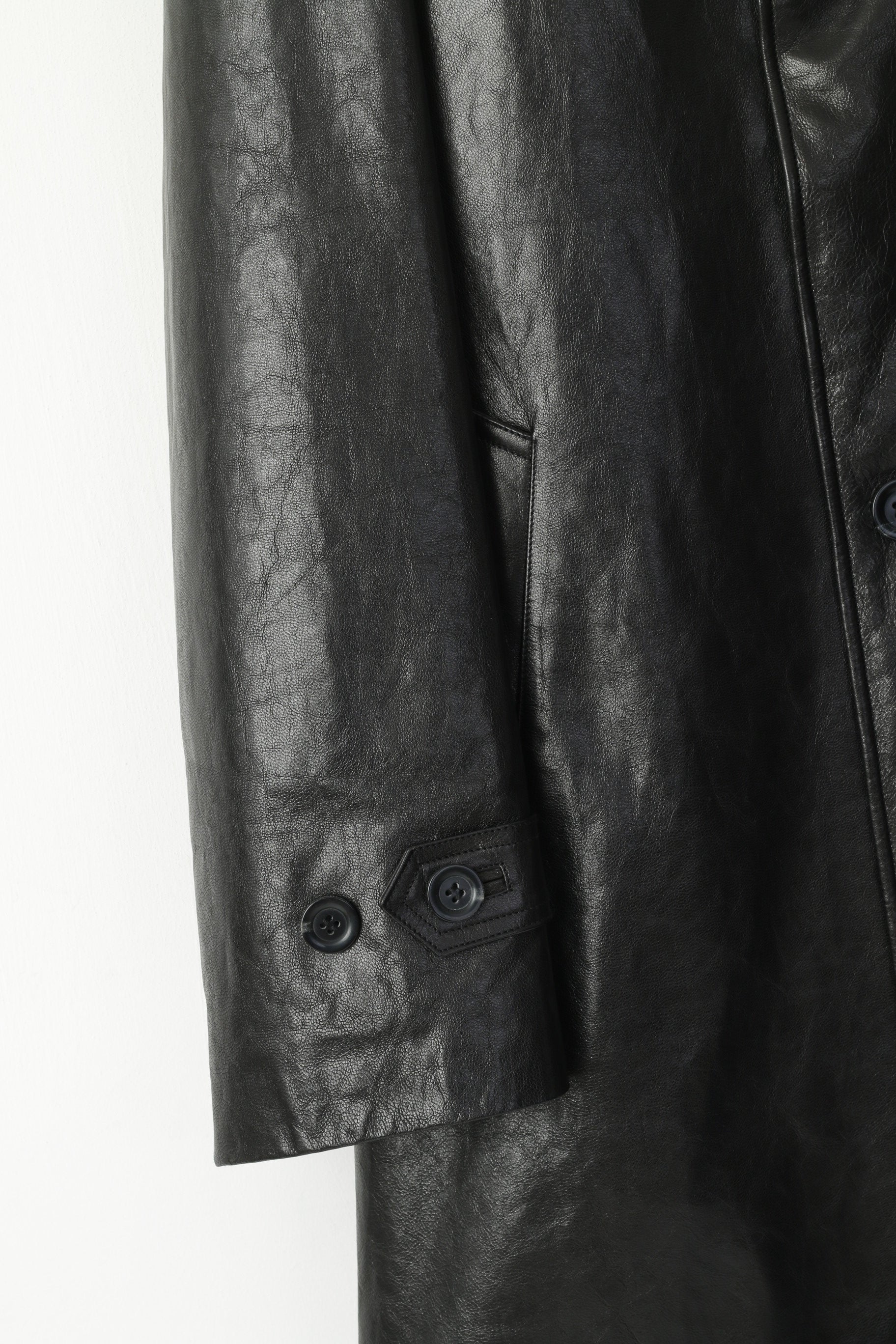 Manteau croisé en cuir pour homme Corneliani - Taille 54 XL, fabriqué en Italie