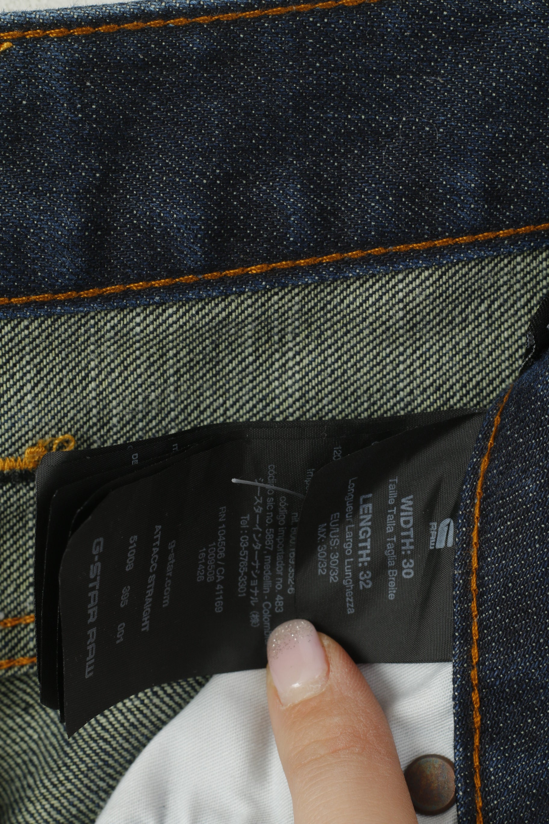 G-Star Raw Women 30 Jeans Trousers Navy Cotton Straight Classic Pants