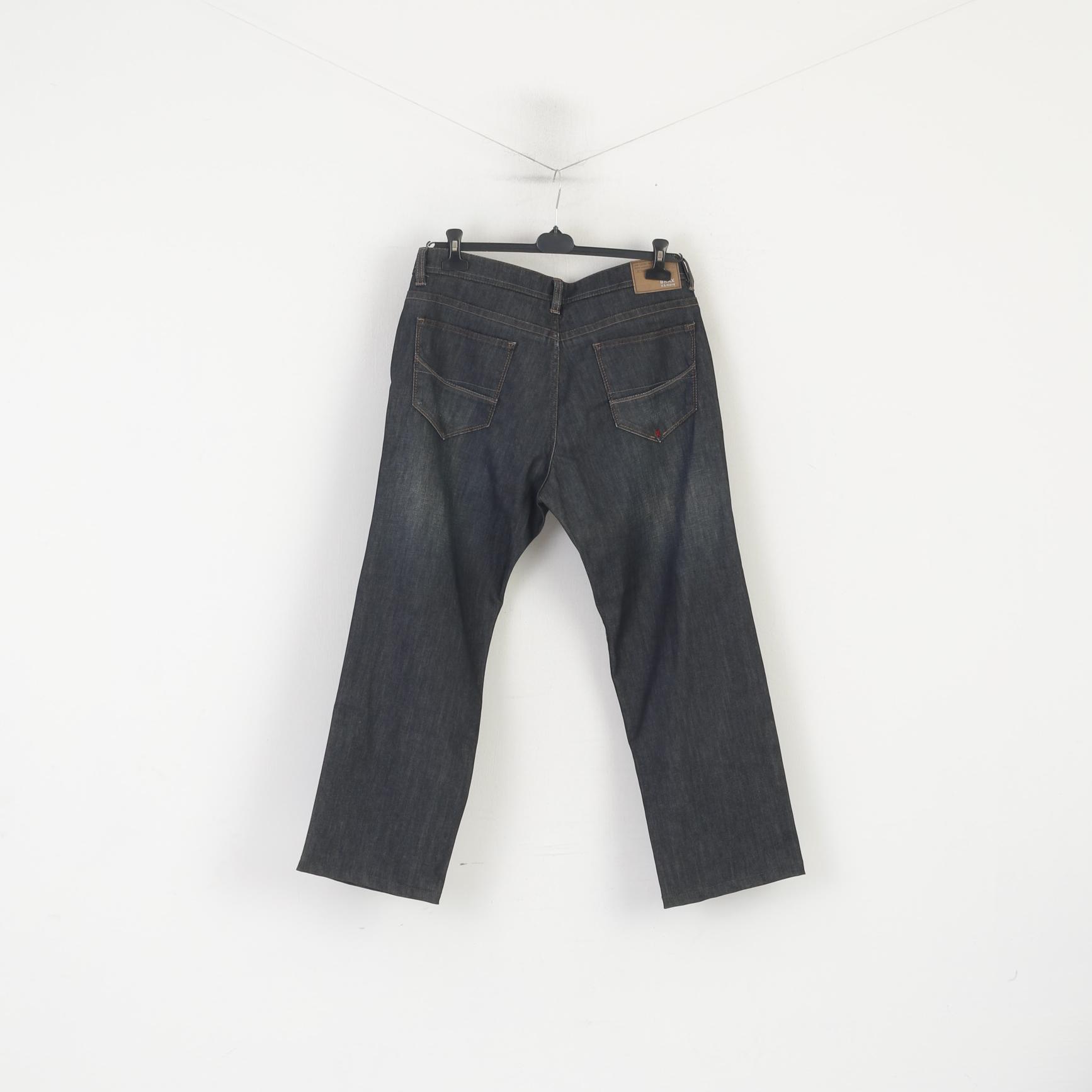 BRAX Hommes 40 56 Pantalon Marine Cadiz Coton Jambe Droite Pantalon En Denim Classique